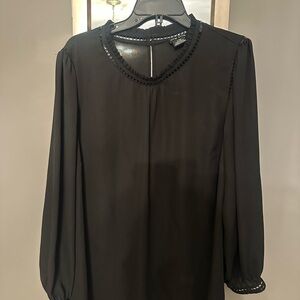 City Chic Black Top with Eyelet Detail